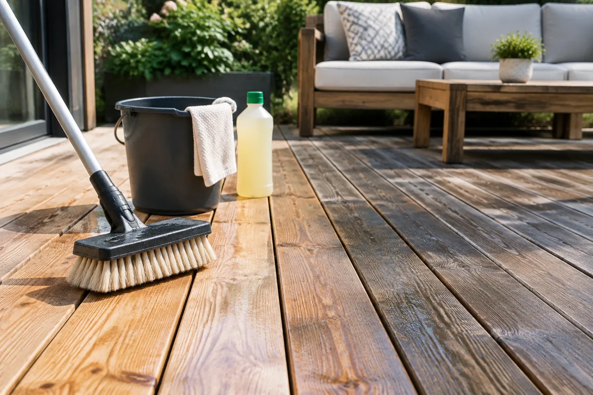 Comment nettoyer une terrasse en bois sans l’abîmer